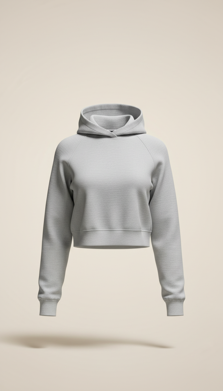 Luxe Cropped Hoodie in Opaline Gray