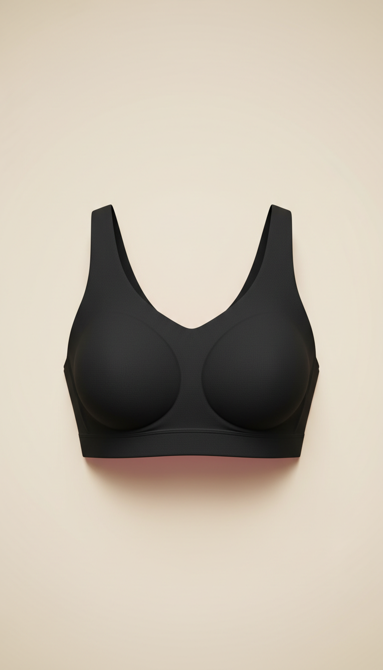 Sculpted Sports Bra in Jet Black